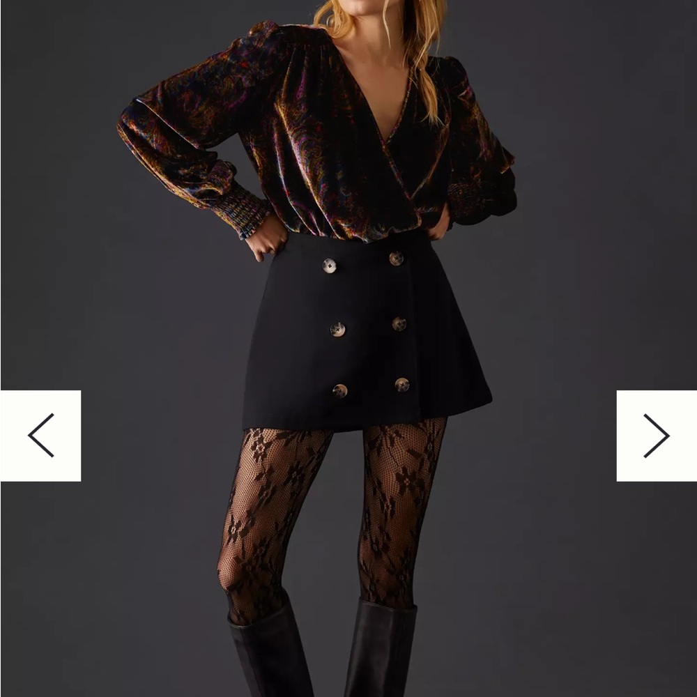 Anthropologie velvet wrap blouse women’s large NWT boho artsy